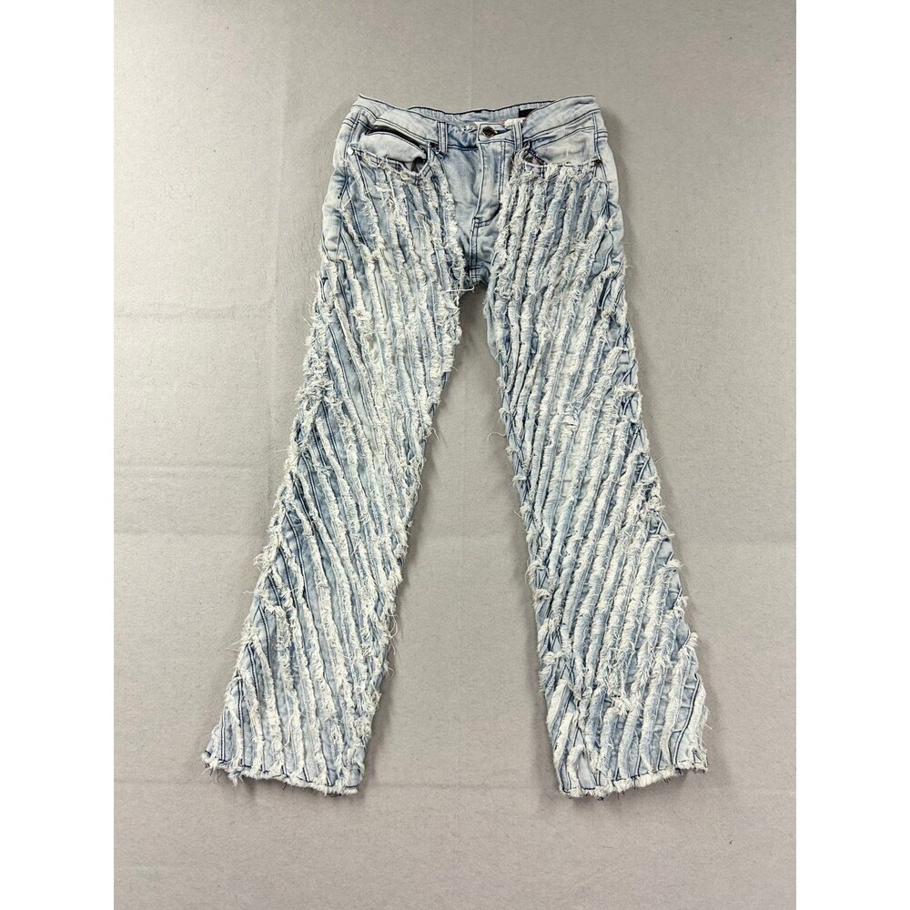 Rock Star Original Women’s Flare Shreaded Denim Distressed Light Wash Jeans 16